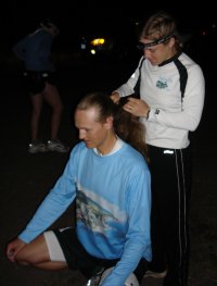 pre-race, hair-braiding